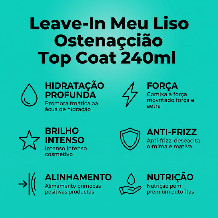 Salon Line Meu Liso Ostentação Top Coat Leave-In – detail – Buy now at MKPBR.COM – Worldwide Shipping