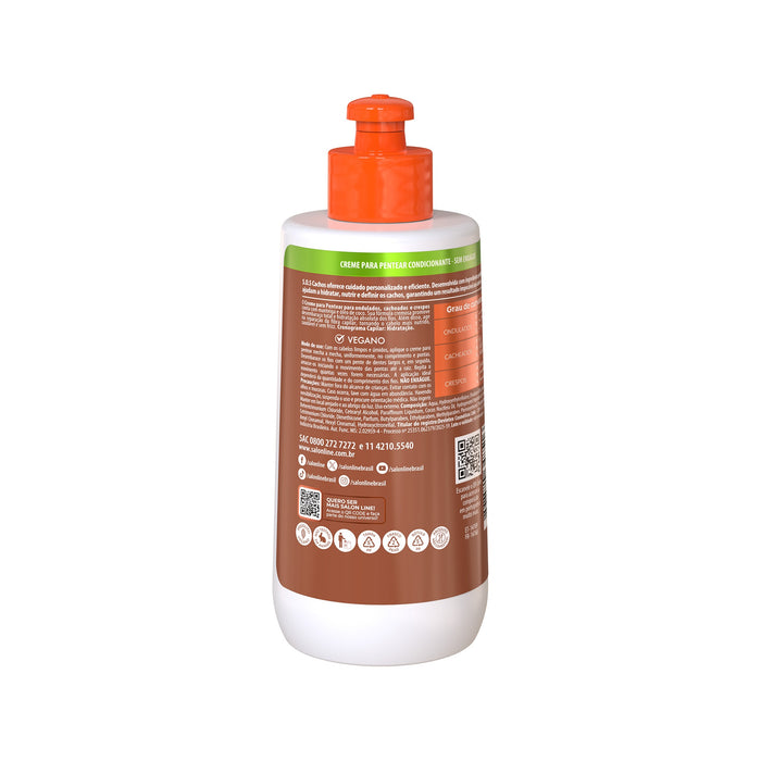 Salon Line S.O.S Cachos Coconut Deep Treatment Leave-In Styling Cream – back label – Buy now at MKPBR.COM – Worldwide Shipping