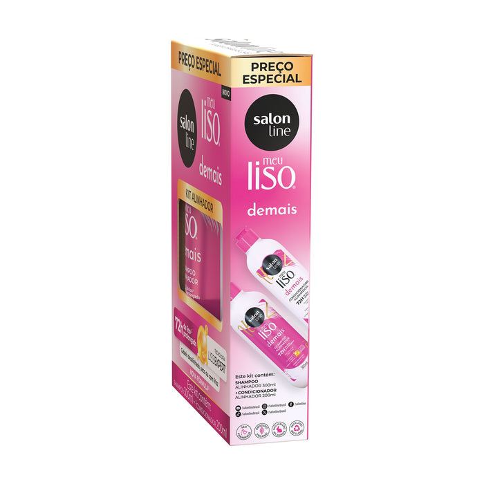 Salon Line Meu Liso Demais Shampoo & Conditioner Kit – back label – Buy now at MKPBR.COM – Worldwide Shipping
