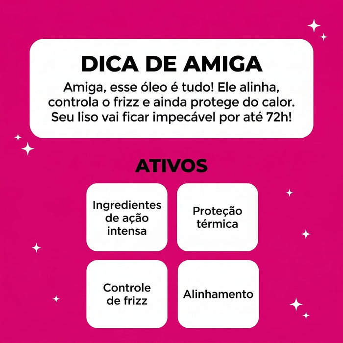 Salon Line Meu Liso Demais Multifunctional Hair Oil – detail – Buy now at MKPBR.COM – Worldwide Shipping