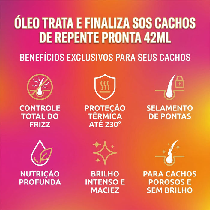 Salon Line S.O.S Cachos De Repente Pronta Treat & Finish Hair Oil – detail – Buy now at MKPBR.COM – Worldwide Shipping