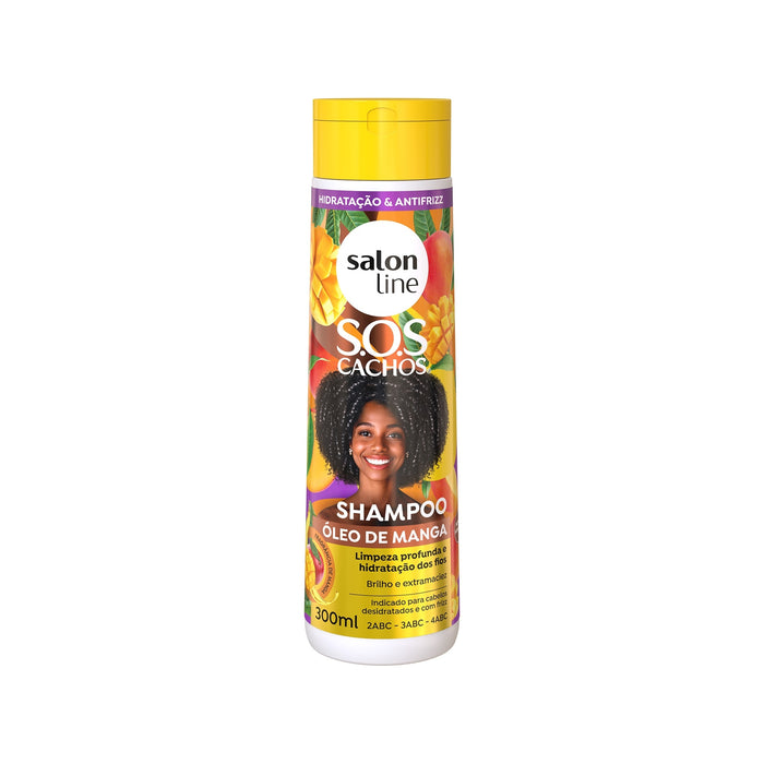 Salon Line S.O.S Cachos Mango Oil Shampoo – front view – Buy now at MKPBR.COM – Worldwide Shipping