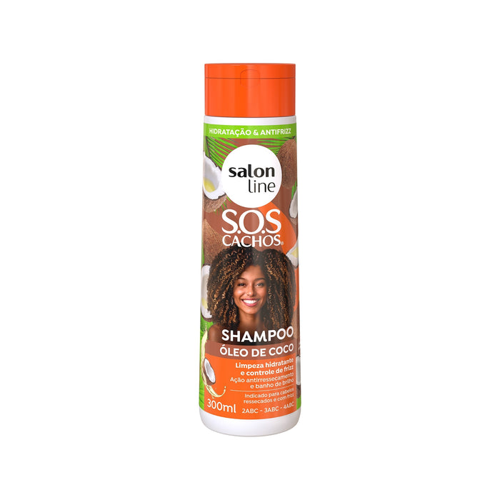 Salon Line S.O.S Cachos Coconut Deep Treatment Shampoo – front view – Buy now at MKPBR.COM – Worldwide Shipping