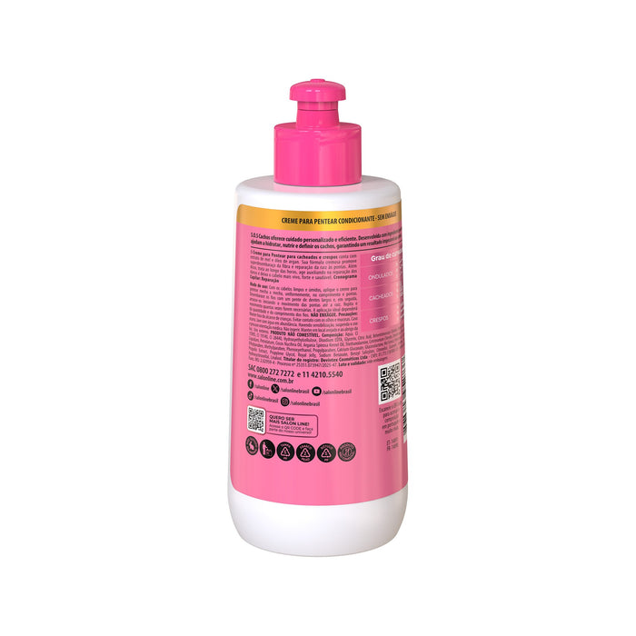 Salon Line S.O.S Cachos Honey & Argan Oil Leave-In Styling Cream – back label – Buy now at MKPBR.COM – Worldwide Shipping