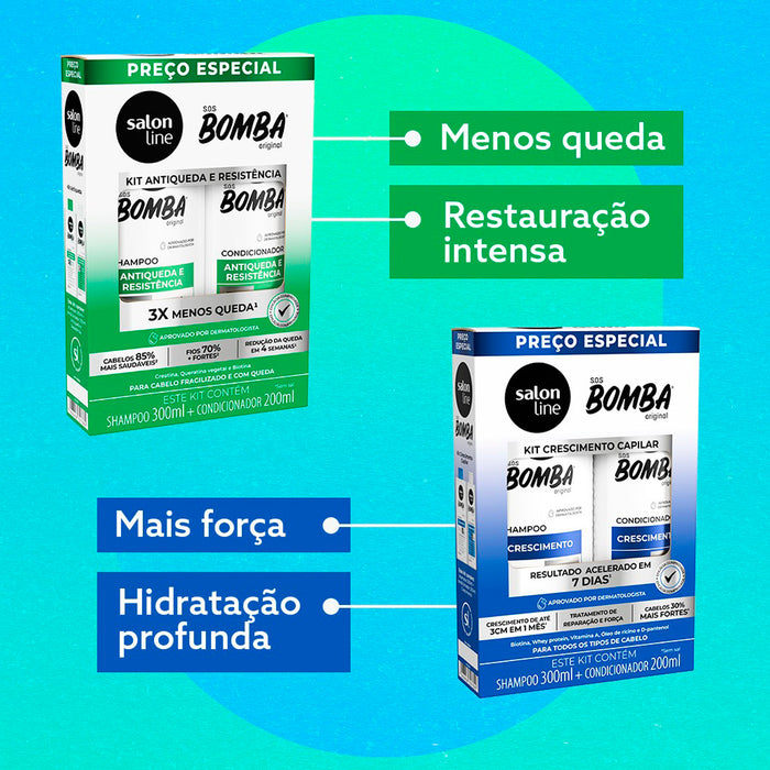 Salon Line S.O.S Bomba Original Shampoo & Conditioner Kit – detail – Buy now at MKPBR.COM – Worldwide Shipping