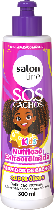 Salon Line S.O.S Cachos Kids Super Óleos Curl Activator – front view – Buy now at MKPBR.COM – Worldwide Shipping