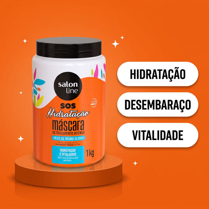 Salon Line S.O.S Hidratação Castor Oil Hair Mask – detail – Buy now at MKPBR.COM – Worldwide Shipping
