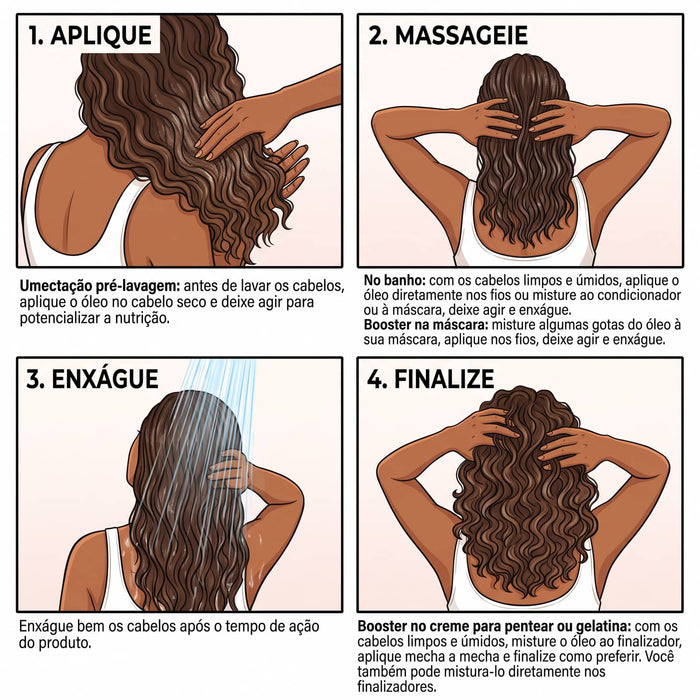 Salon Line Cachos Ostentação Booster Hair Oil – detail – Buy now at MKPBR.COM – Worldwide Shipping