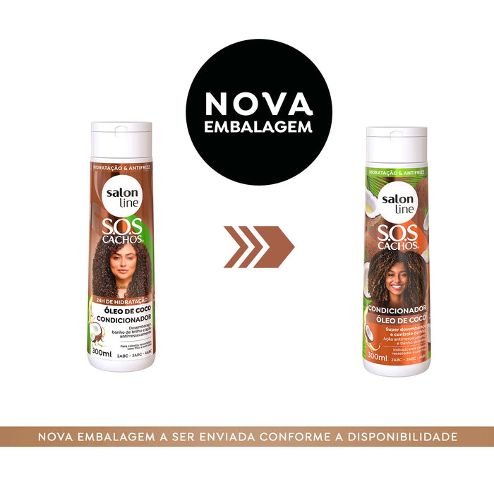 Salon Line S.O.S Cachos Coconut Conditioner – back label – Buy now at MKPBR.COM – Worldwide Shipping