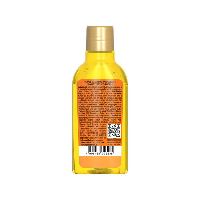 Salon Line Cachos dos Sonhos Multy Milagres Passion Fruit & Argan Treatment Oil – back label – Buy now at MKPBR.COM – Worldwide Shipping