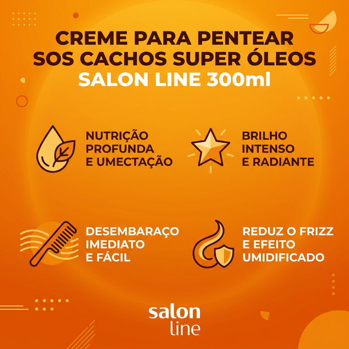Salon Line S.O.S Cachos Super Oleos Leave-In Styling Cream – back label – Buy now at MKPBR.COM – Worldwide Shipping