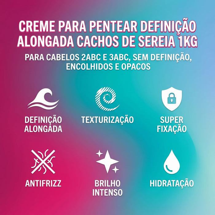 Salon Line Cachos de Sereia Elongated Definition Leave-In Styling Cream – back label – Buy now at MKPBR.COM – Worldwide Shipping