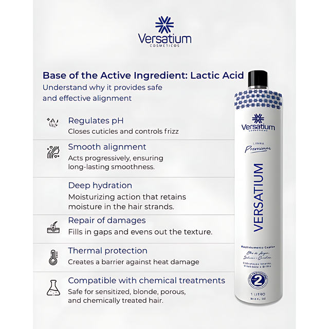 Versatium Organic Progressive Smoothing Cream, Formaldehyde-Free Salon Backbar Size for Frizz Control & Gloss – Buy now at MKPBR.COM – Worldwide Shipping