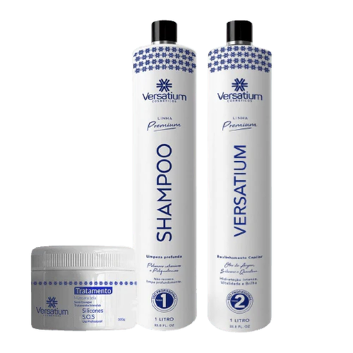 Versatium Formaldehyde-Free Smoothing Complete Kit (Prep Shampoo + Organic Progressive + Hair Mask) 88.78 oz (2 x 1 L + 10.58 oz / 300 g) – Buy now at MKPBR.COM – Worldwide Shipping