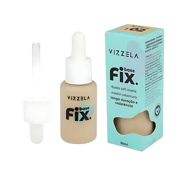 Vizzela FIX Liquid Foundation – 18 Shades, Medium Coverage, Long-Lasting & Water-Resistant – 1.01 fl oz (30ml) – Buy now at MKPBR.COM – Worldwide Shipping