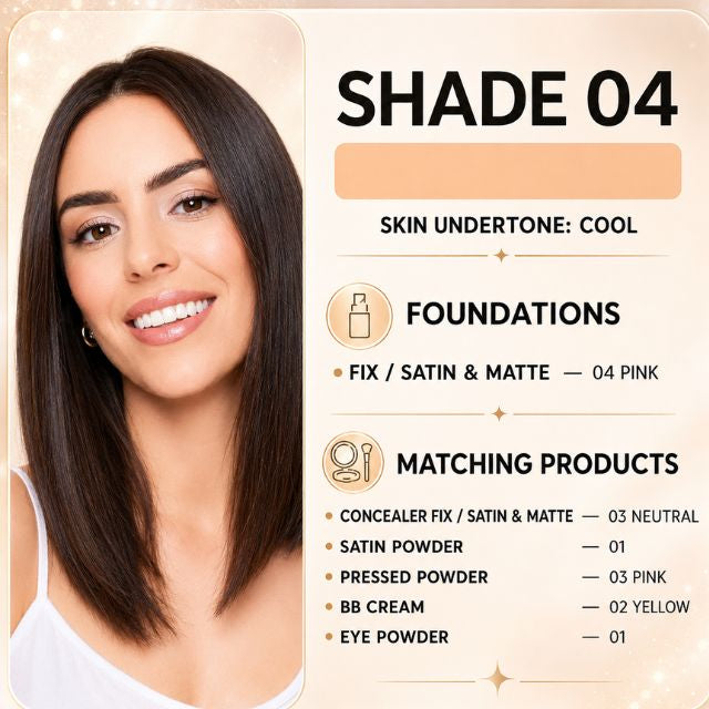 Vizzela Fix Liquid Foundation – 18 Shades, Medium Coverage, Long-Lasting & Water-Resistant – 1.01 fl oz (30ml)