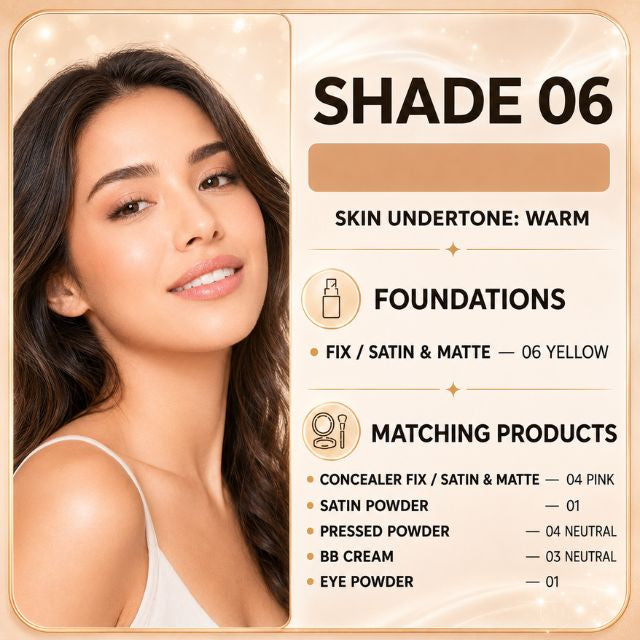 Vizzela Fix Liquid Foundation – 18 Shades, Medium Coverage, Long-Lasting & Water-Resistant – 1.01 fl oz (30ml)