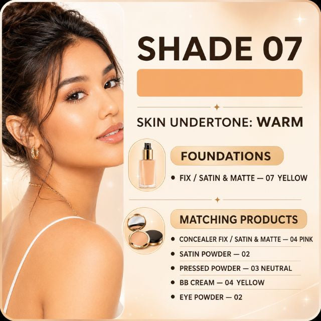 Vizzela Fix Liquid Foundation – 18 Shades, Medium Coverage, Long-Lasting & Water-Resistant – 1.01 fl oz (30ml)