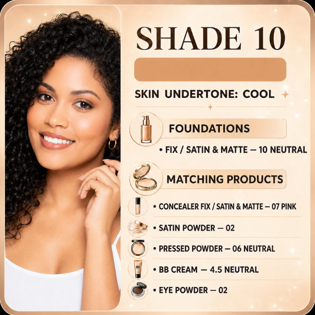 Vizzela Fix Liquid Foundation – 18 Shades, Medium Coverage, Long-Lasting & Water-Resistant – 1.01 fl oz (30ml)