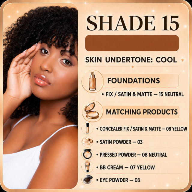 Vizzela Fix Liquid Foundation – 18 Shades, Medium Coverage, Long-Lasting & Water-Resistant – 1.01 fl oz (30ml)