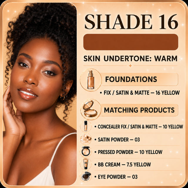 Vizzela Fix Liquid Foundation – 18 Shades, Medium Coverage, Long-Lasting & Water-Resistant – 1.01 fl oz (30ml)