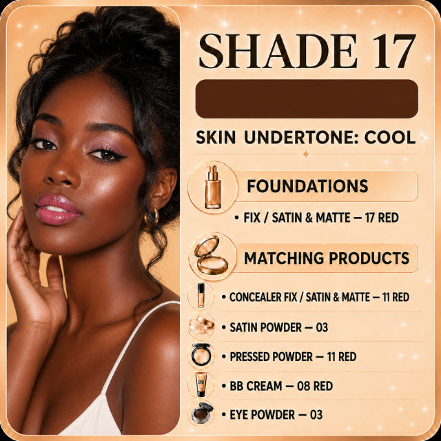 Vizzela Fix Liquid Foundation – 18 Shades, Medium Coverage, Long-Lasting & Water-Resistant – 1.01 fl oz (30ml)