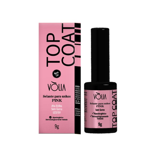 Vòlia Top Coat Pink soft pink enhancement sealer in bottle formats – Buy now at MKPBR.COM – Worldwide Shipping