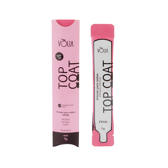 Vòlia Top Coat Pink soft pink enhancement sealer in sachet formats – Buy now at MKPBR.COM – Worldwide Shipping