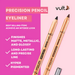 Vult Precision Eye Pencil marketing graphic showcasing intense black and warm brown variants for precise eye definition – Buy now at MKPBR.COM – Worldwide Shipping