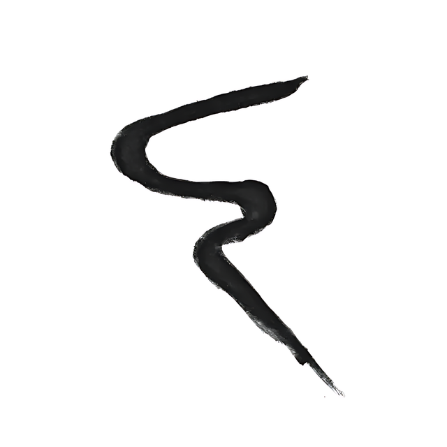 Swatch of Vult Liquid Eyeliner Black, demonstrating its intense, rich black pigment and smooth application– Buy now at MKPBR.COM – Worldwide Shipping