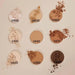 Nine individual circular crushed powder swatches of Vult Ultrafine Matte Compact Powder for shades V400, V410, V420, V430, V440, V450, V460, V470, and V480, showcasing diverse complexion options for a perfect match – Buy now at MKPBR.COM – Worldwide Shipping