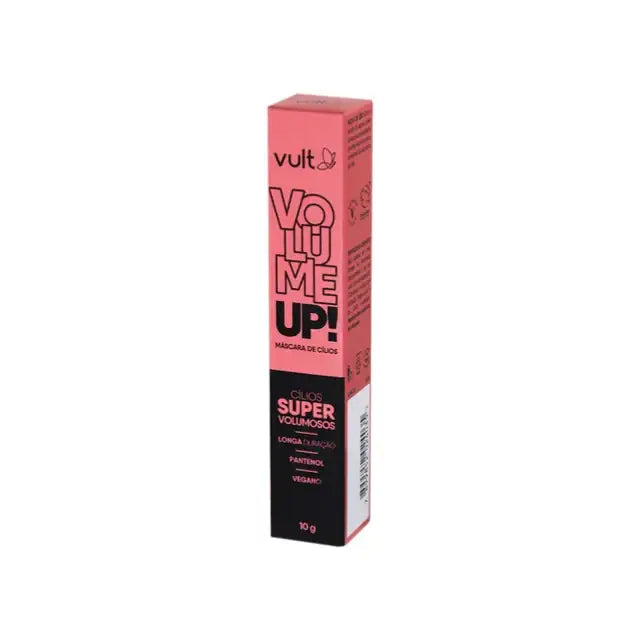 Vult Volume Up! Mascara – Amplified Volume, Clump-Free, Long-Lasting 0.35 oz (10g) – eye-catching coral-pink packaging, a stylish addition to any makeup collection – Buy now at MKPBR.COM – Worldwide Shipping