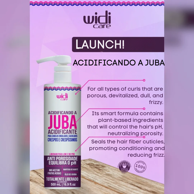 Widi Care Acidificando A Juba pH-Balancing Acidifier – 16.9 fl oz (500ml) – Authentic Brazilian professional curl care – Buy now at MKPBR.COM – Worldwide Shipping