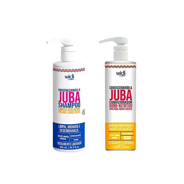 Widi Care Juba Hydro-Nourishing Duo Set: Cleansing Shampoo & Conditioner (500ml each) – Complete curly hair care – Buy now at MKPBR.COM – Worldwide Shipping