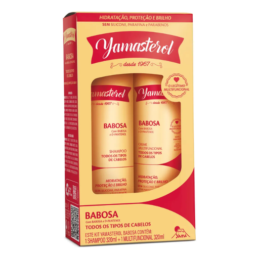 Yamasterol Babosa Hair Kit Shampoo and Cream 320 ml hydration – Buy now at MKPBR.COM – Worldwide Shipping