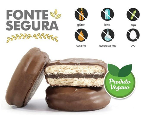 ALFAJOR - Seu Divino - White Alfajor - Vegan - Stuffed with Chocolate Cream and Chocolate Flavor Topping - 80g MKPBR - Brazilian Brands Worldwide