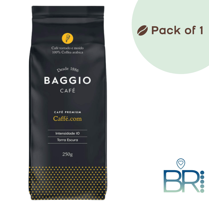 BAGGIO Premium Roasted and Ground Coffee - Caffé.com 250g - Brazilian Coffee MKPBR - Brazilian Brands Worldwide