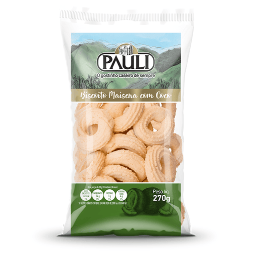 COOKIES - Pauli - Cornstarch and Coconut - 270 g MKPBR - Brazilian Brands Worldwide