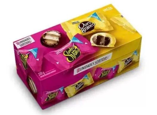 Chocolate Sonho de Valsa + Ouro Branco Bonbon - Box of 220g - LACTA MKPBR - Brazilian Brands Worldwide