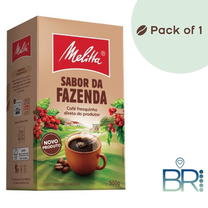 MELITTA Sabor da Fazenda 500g Roasted and Ground Coffee - Brazilian Coffee MKPBR - Brazilian Brands Worldwide