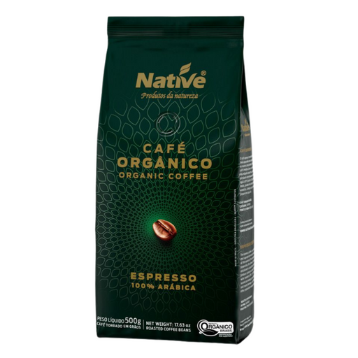 NATIVE Organic Coffee - Roasted Beans - 500g - Brazilian Coffee MKPBR - Brazilian Brands Worldwide