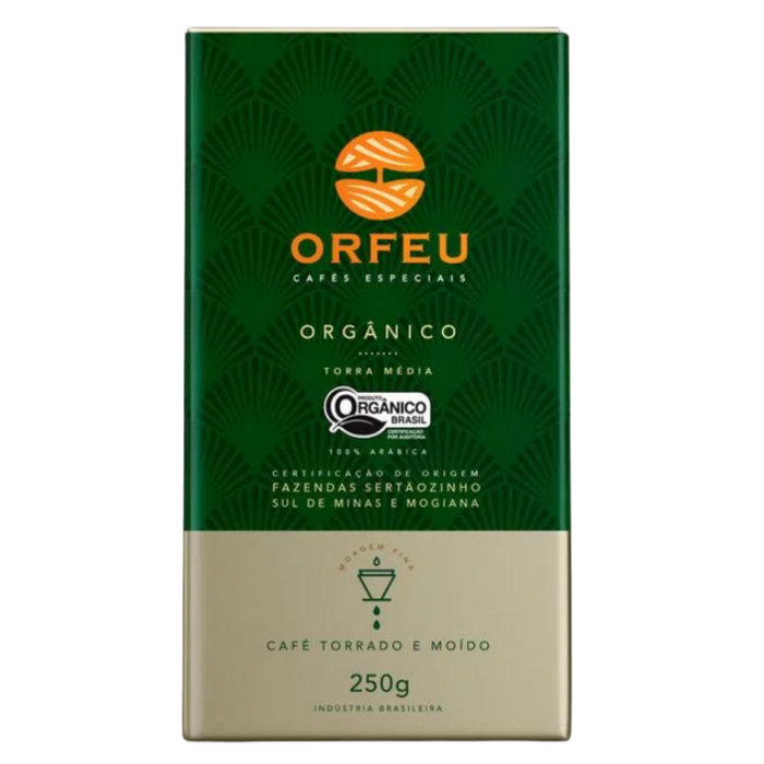 ORFEU Organic Roasted and Ground Coffee 250g - Brazilian Coffee MKPBR - Brazilian Brands Worldwide