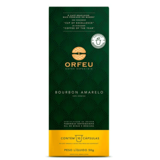 Orfeu Espresso Bourbon Yellow Brazilian coffee capsule 10 pcs. (Nespresso® compatible) MKPBR - Brazilian Brands Worldwide