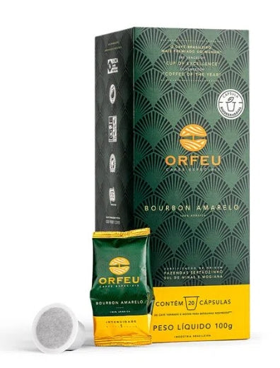 Orfeu Espresso Bourbon Yellow Brazilian coffee capsule 20 pcs. (Nespresso® compatible) MKPBR - Brazilian Brands Worldwide