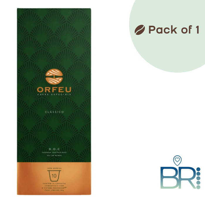 Orfeu Espresso Classic 10 capsules - Nespresso® compatible - Brazilian Coffee MKPBR - Brazilian Brands Worldwide