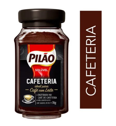 PILÃO Soluble Coffee Cafeteria Glass 70g MKPBR - Brazilian Brands Worldwide