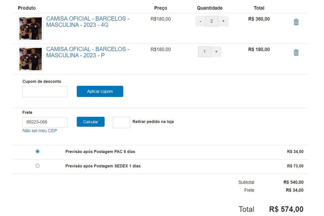 Personal Shopper | Buy from Brazil -CAMISA OFICIAL - BARCELOS - MASCULINA - 2023 - 3 units (DDP) - MKPBR - Brazilian Brands Worldwide