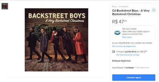 Personal Shopper | Buy from Brazil - Cd Backstreet Boys - A Very Backstreet Christmas - 2 UNITS - DDP- MKPBR - Brazilian Brands Worldwide