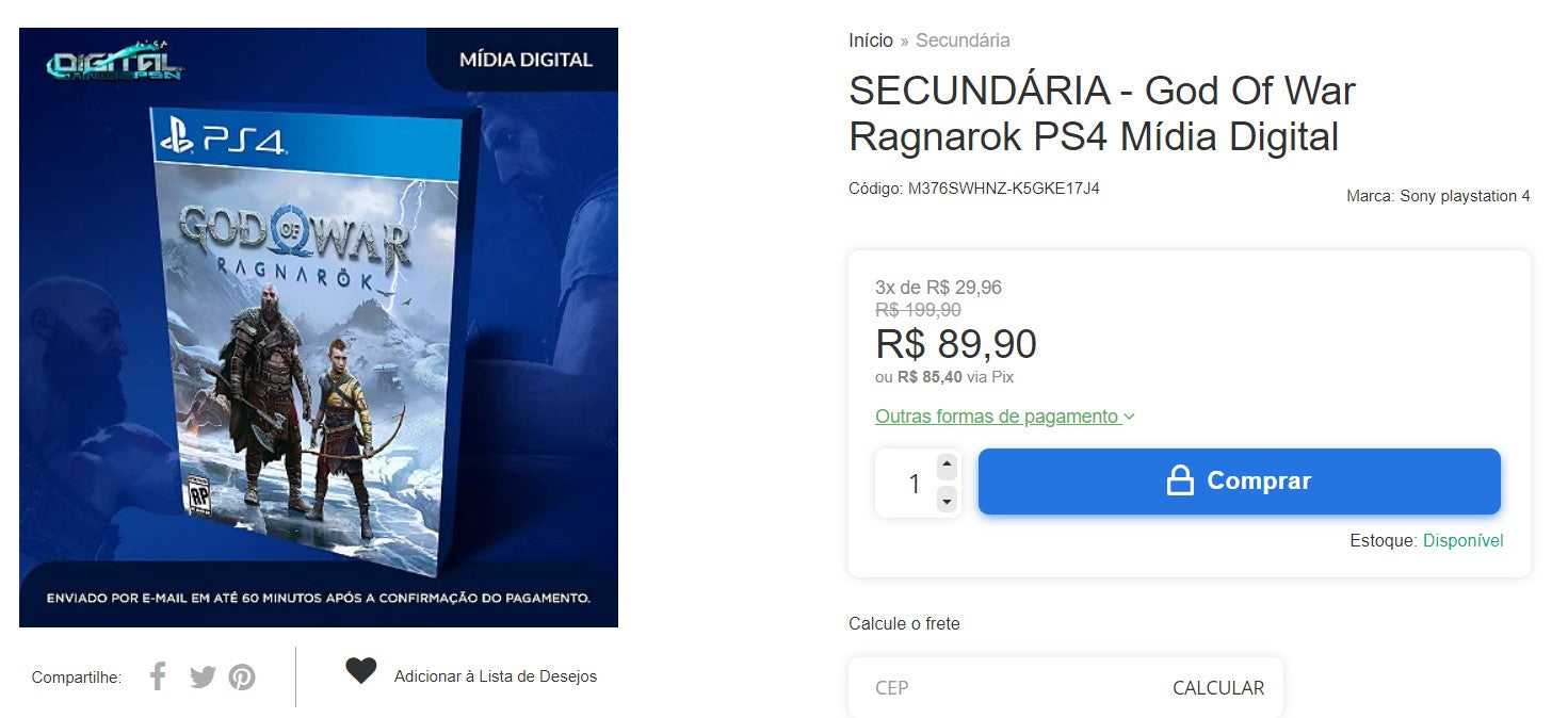 Personal Shopper | Buy from Brazil - Digital games for Playstation - 2 units (DDP)- MKPBR - Brazilian Brands Worldwide