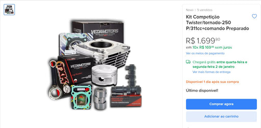 Personal Shopper | Buy from Brazil - MOTORCYCLE parts kit - 2 itens - DDP- MKPBR - Brazilian Brands Worldwide